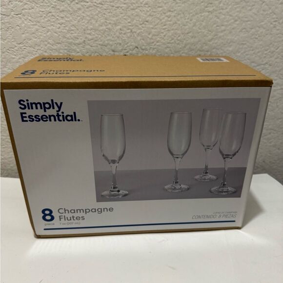 Simple essentials Champagne Flutes 8 Glasses - Picture 2 of 5